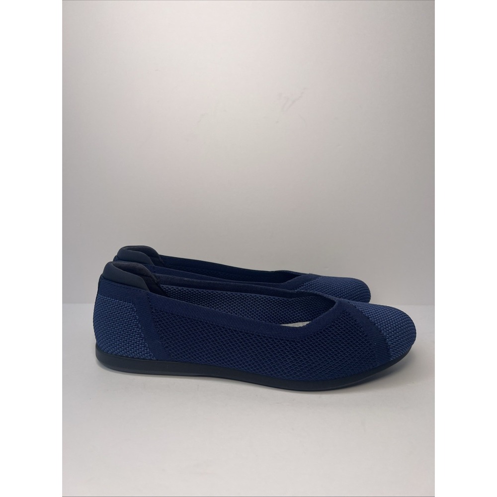 Clarks Cloudsteppers Womens 8.5M Navy Knit Ballet Flats Cushion Soft NWOT - Picture 4 of 16